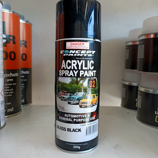 Concept Gloss Black Acrylic Aerosol Spray Paint