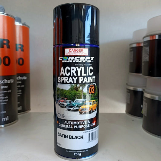 Concept Matt Black Acrylic Aerosol Spray Paint
