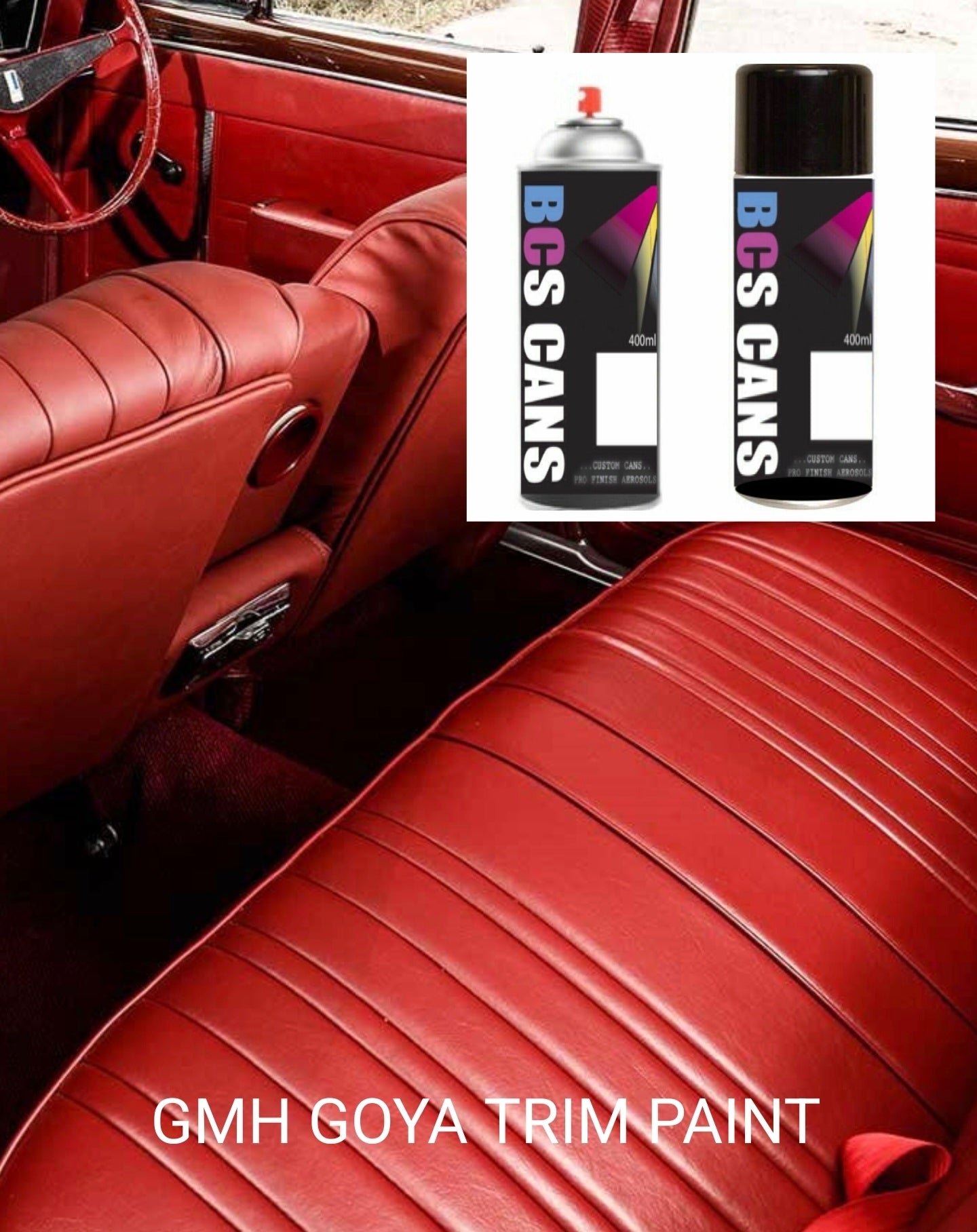 HG HK HT GTS GMH HOLDEN Vinyl Trim Paint - Goya red interior 400ml Aerosol