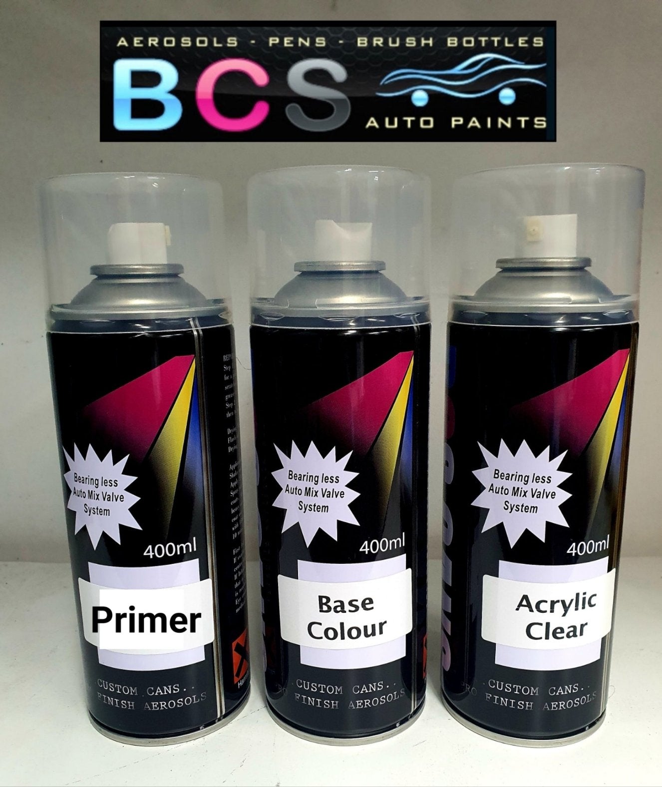 Primer , Base & Clear 400ml Aerosol Paint Kit – Touch up car paints