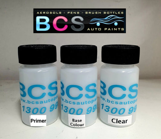 Primer, Base Colour & Clear 50ml Brush Bottle Paint Kit
